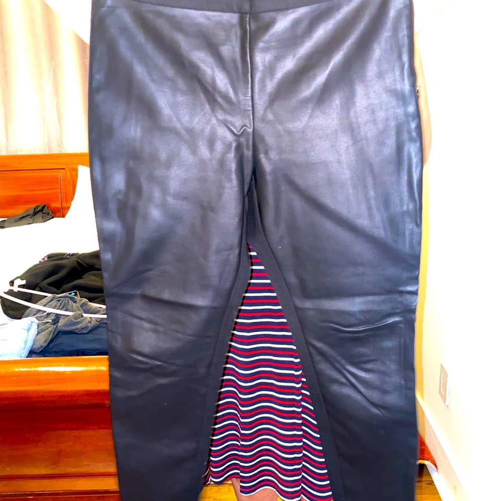 Zara faux leather and fabric pants